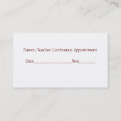 Die Visitenkarte des bunten Bleistift-Lehrers Terminkarte (Rückseite)