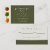 Die Visitenkarte des eleganten Lehrers Terminkarte (Vorne/Hinten)