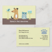 Die Visitenkarte des Haustier-Modells (Vorne/Hinten)