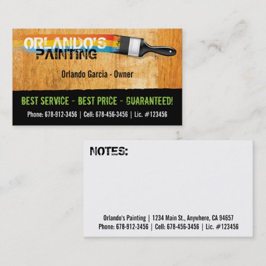 Die Visitenkarte des Malers (Vorne/Hinten)