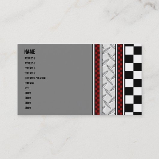 Die Visitenkarte des Mechanikers (Vorderseite)