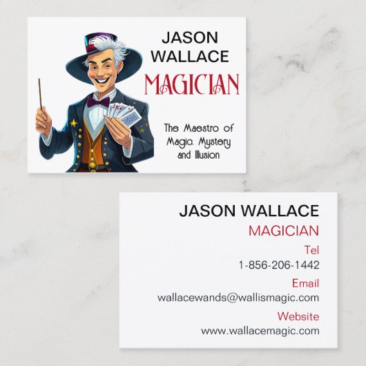 Die Visitenkarte des personalisierten Magiers (Vorne/Hinten)