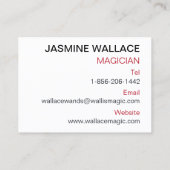 Die Visitenkarte des personalisierten Magiers (Rückseite)