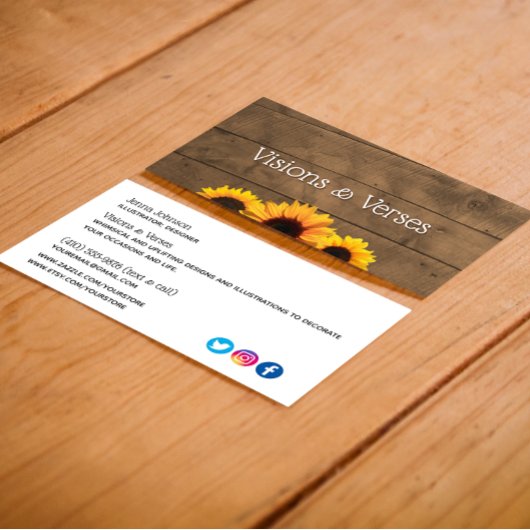 Die Visitenkarte des Rustikal Wood & Sunflowers Ma