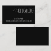 Die Visitenkarte des Web-Entwicklers (Vorne/Hinten)