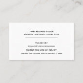 Die Visitenkarte drei Aquarell-Feder (Rückseite)