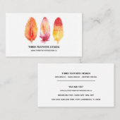 Die Visitenkarte drei Aquarell-Feder (Vorne/Hinten)