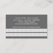 Die Visitenkarte mit schlichtem Chic Stripes, grau (Rückseite)