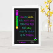 Die Vivid Word Psalm 91:1 Grußkarte Karte (Gelbe Blume)