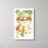 Die Vögel fütternd Kinder Leinwanddruck (Vorderseite)