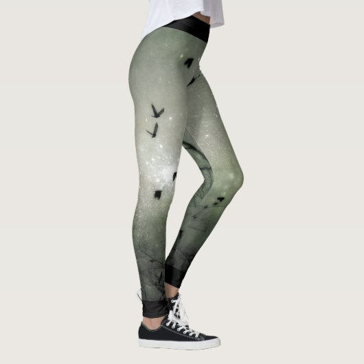 Die Vögel im Dunkeln Leggings (Rechts)
