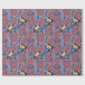 Die Vögel im lila Garten Geschenkpapier (Flach)