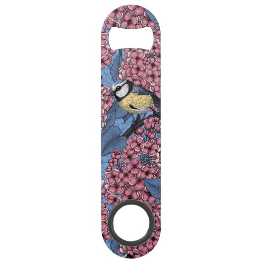 Die Vögel im lila Garten Speed Flaschenöffner (Rückseite)
