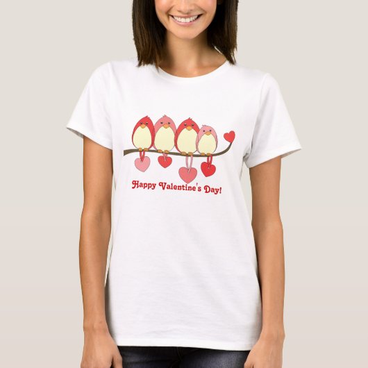 Die Vögel im Valentinstag T-Shirt (Vorderseite)