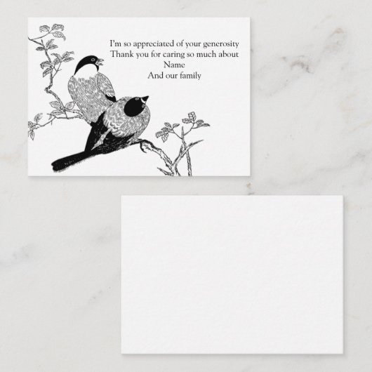 Die Vögel in den Zweigen danke Ihnen Karten (Vorne/Hinten)