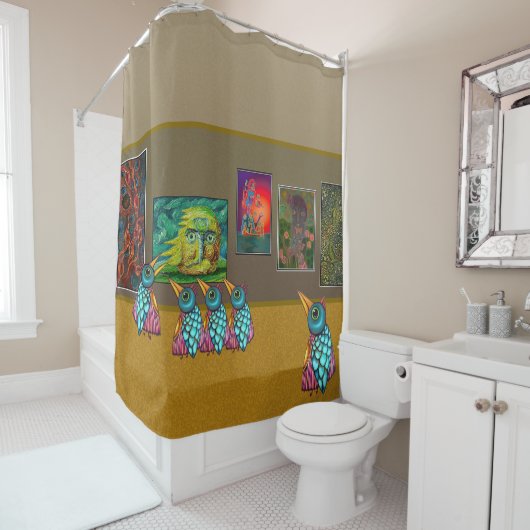 Die Vögel in der Galerie Duschvorhang (Beispiel)