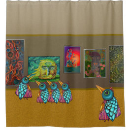 Die Vögel in der Galerie Duschvorhang