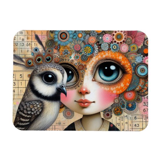 Die Vogel Lady Collage Magnet (Horizontal)
