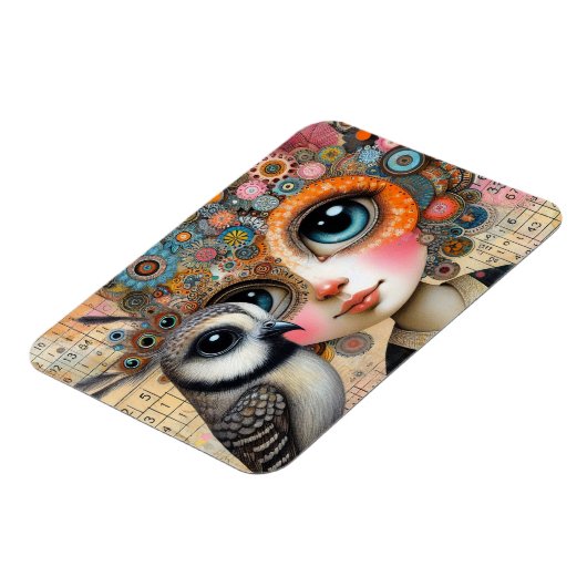 Die Vogel Lady Collage Magnet (Linke Seite)