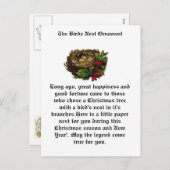 Die Vogel-Nest-Verzierung Feiertagspostkarte (Vorne/Hinten)