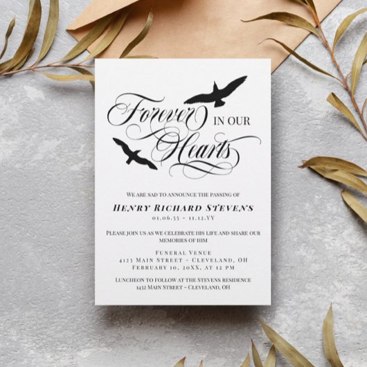 Die Vögel steigen für immer in unserem Herzen Foto Einladung