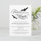 Die Vögel steigen für immer in unserem Herzen Foto Einladung (Stehend Vorderseite)