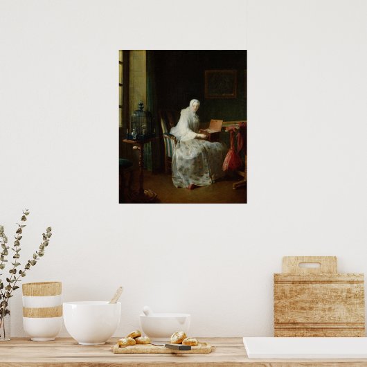 Die Vogelorgel oder eine Frau, die sich von ihr un Poster (Küche)