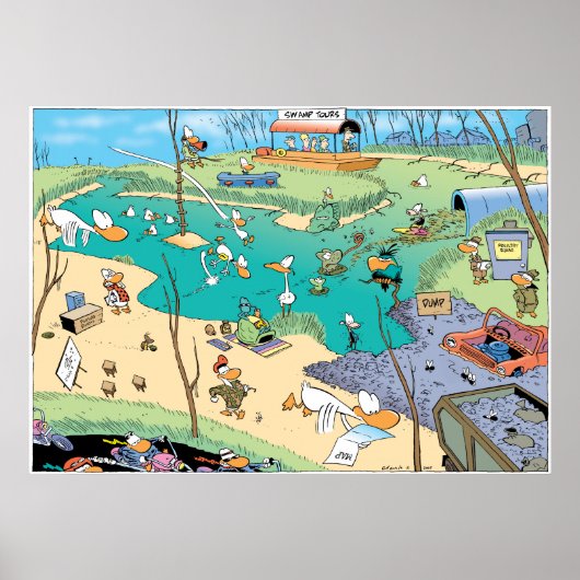 Die Vogelperspektive im Sumpf Poster (Vorne)