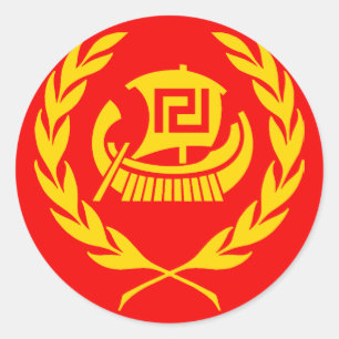 Die Volksgemeinschaft - Goldene Morgenröte Runder Aufkleber