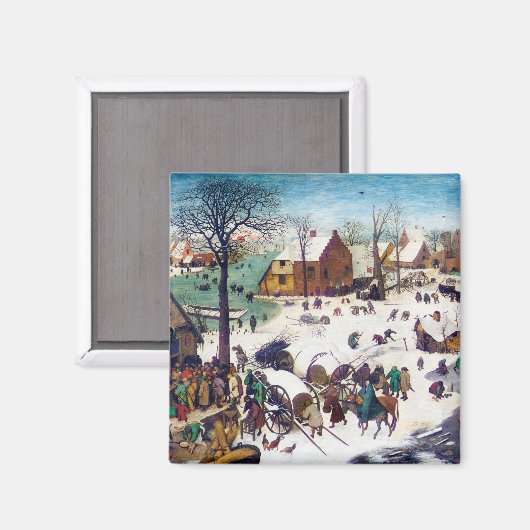 Die Volkszählung in Bethlehem, Pieter Bruegel Magnet (Vorderseite/Rückseite)