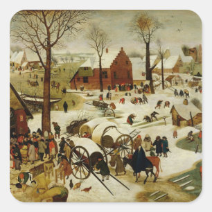 Die Volkszählung in Bethlehem Quadratischer Aufkleber