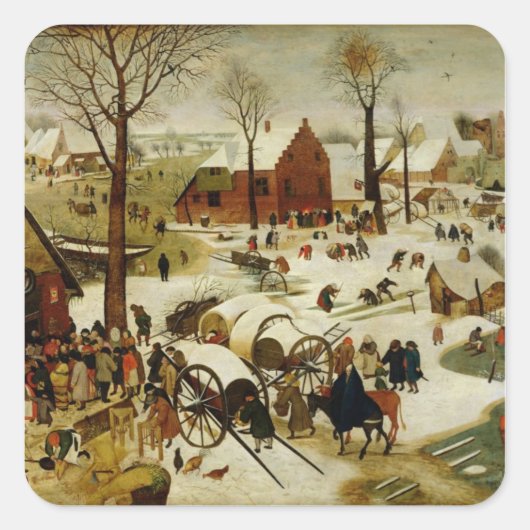 Die Volkszählung in Bethlehem Quadratischer Aufkleber (Vorderseite)
