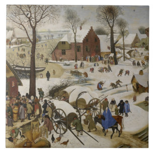 Die Volkszählung in Bethlehem (von Pieter Bruegel) Fliese