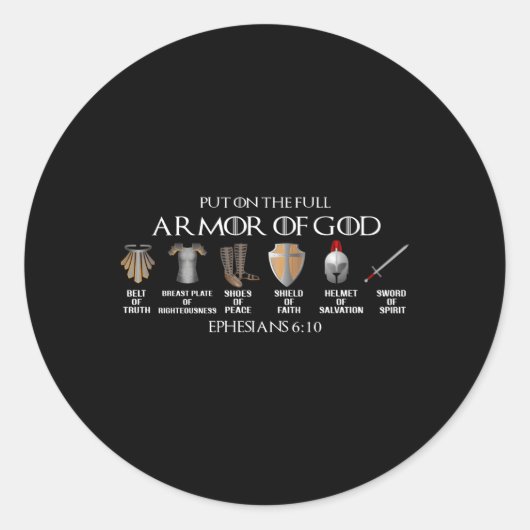 Die volle Rüstung des Gürtels der Wahrheit anbring Runder Aufkleber (Vorderseite)