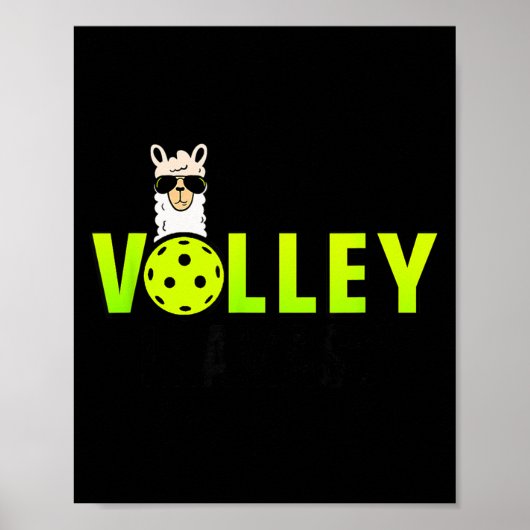 Die Volley Llamas Comic Style Llama Pickle Ball Poster (Vorne)