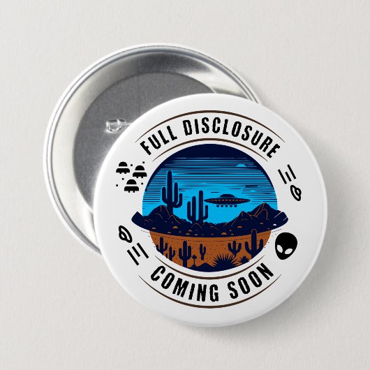 Die vollständige Offenlegung kommt bald. | UFO in  Button (Vorne & Hinten)