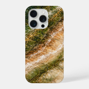 Die vom Wald inspirierte Marmor-Optik mit goldener iPhone 15 Pro Hülle