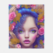 Die von der ukrainischen Kultur Inspirierte Blumen Fleecedecke (Vorderseite)