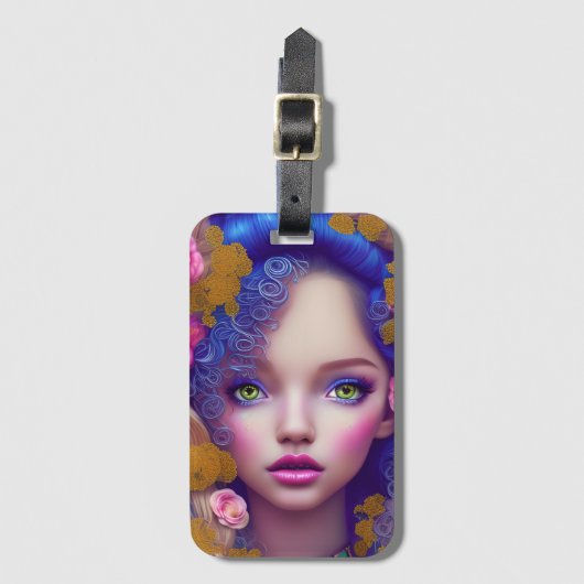 Die von der ukrainischen Kultur Inspirierte Blumen Gepäckanhänger (Vorderseite Vertikal)