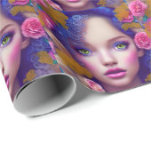 Die von der ukrainischen Kultur Inspirierte Blumen Geschenkpapier (Rolleneckpunkt)