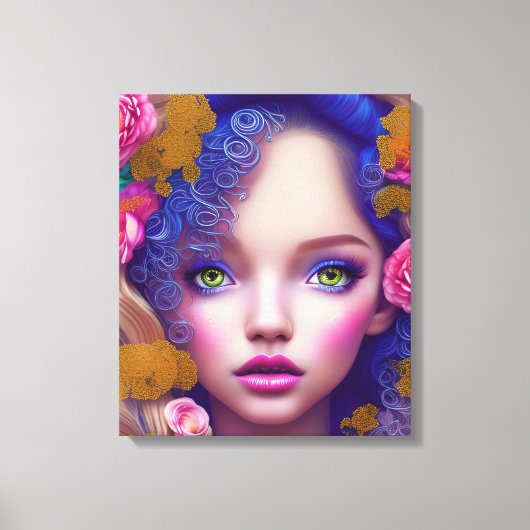 Die von der ukrainischen Kultur Inspirierte Blumen Leinwanddruck (Vorderseite)