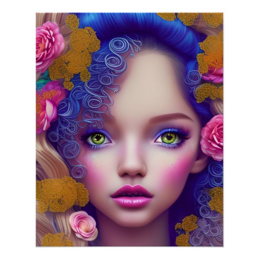 Die von der ukrainischen Kultur Inspirierte Blumen Poster (Vorderseite)