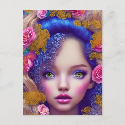 Die von der ukrainischen Kultur Inspirierte Blumen Postkarte (Vorderseite)