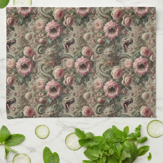 Die Voracious Verdants - Gotisch Viktorianisch Geschirrtuch (Gefaltet)