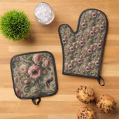 Die Voracious Verdants - Gotisch Viktorianisch Ofenhandschuh & Topflappen-Set (Oben Unten)