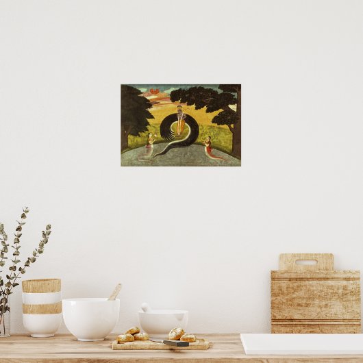 Die Vorlage von Kaliya, Basohli, Pahari Poster (Küche)