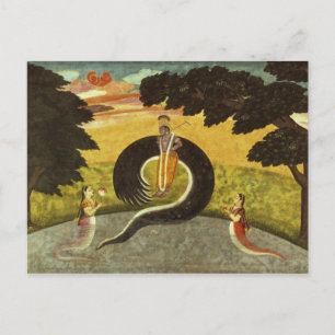 Die Vorlage von Kaliya, Basohli, Pahari Postkarte