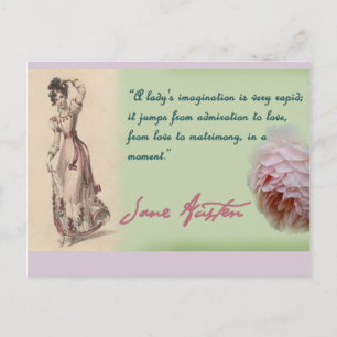 Die Vorstellung einer Dame, Jane Austen Zitat Postkarte