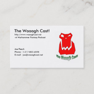 Die Waaagh Form! GrößengleichVisitenkarte Visitenkarte