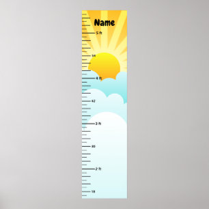 Die Wachstumstabelle für Sonnenschein und Wolken f Poster